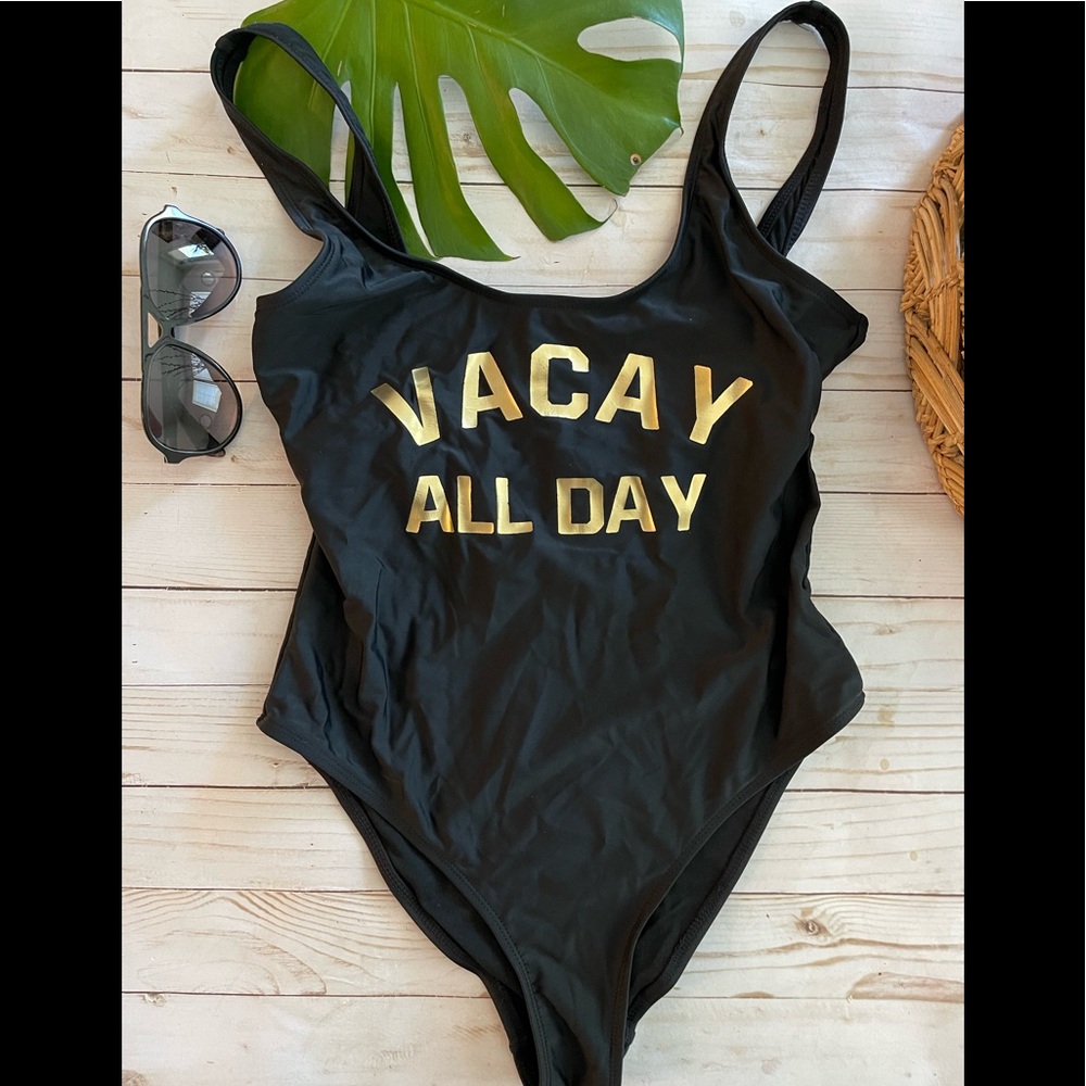 Vacay All Day One Piece Bathing Suit Sz L